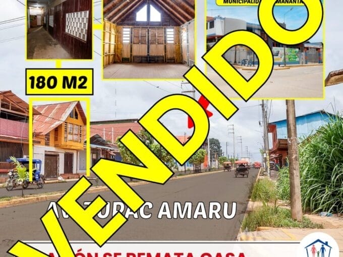 Inmobiliaria Gestihogar SE VENDE QUINTA EN AV. TUPAC, A MEDIA CDRA DE LA MUNICIPALIDAD DE MANANTAY