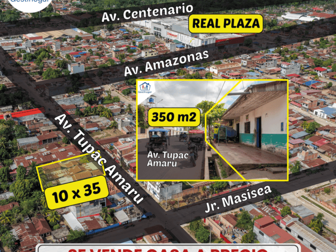 Inmobiliaria Gestihogar SE VENDE TERRENO EN LA AV. TUPAC AMARU CALLERIA-PUCALLPA
